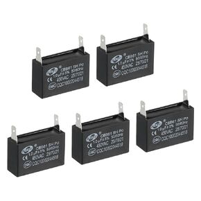PATIKIL CBB61 Ceiling Fan Capacitor, 5Pcs 2uF 450V AC 50/60HZ Single Insert with 2pins for Air Conditioner Fan Motor Star Run Capacitors 37 x 26 x 24mm