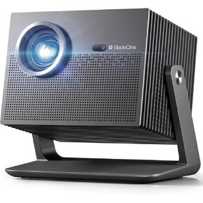 جهاز عرض Cube 600 Netflix، أصلي 1080 بكسل، جهاز عرض محمول مع واي فاي وبلوتوث، True 600 ISO Lumens، حامل انحراف قابل للتعديل 360 درجة، جهاز عرض خارجي تلقائي للفيديو