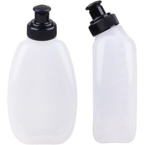 Azarxis BPA Free Water Bottles Flask Leakproof 250ml with Clip for Running Hydration Belt Waist Packs for Triathlon Marathon Hiking Cycling Climbing Runner (250ml/8.5oz with Clip)