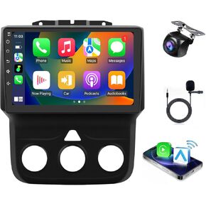 Car Stereo Radio for Dodge RAM 1500 2013 2014 2015 2016 2017 2018 Wireless Carplay and Android Auto GPS 8 Core 4GB+64GB Head Unit 9.7 inch Touch Screen Bluetooth Backup Camera SWC FM