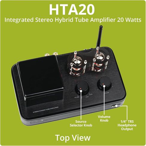 Dayton Audio HTA200 مضخم صوت ستيريو هجين هاي فاي مدمج فئة A/B بقدرة 200 وات RMS مع مخرج مضخم صوت ومخرج سماعة رأس وبلوتوث 5.0، مع مشغل تسجيل Phono Preamp وUSB DAC in Saudi Arabia