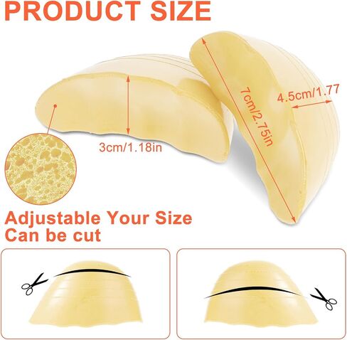 6 PCS Shoe Filler Insert for Loose Shoe, Toe Cushion Fillers Make Shoes Fit, Toe Cushion Fillers for Women and Men for All Day Pain Relief and Comfort, Prevent Heel Sliping(Orange) in Saudi Arabia