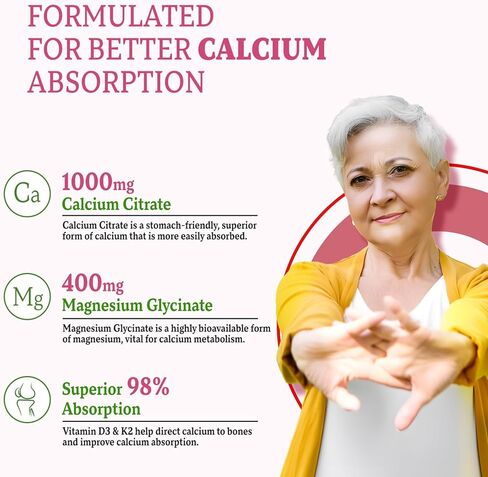 Calcium Gummies for Women Men, Calcium Magnesium Zinc with Vitamin D3 & K2, Calcium Magnesium Supplement for Bones Muscles and Joints, Pineapple & Mango Flavor - 120 Count in Kuwait