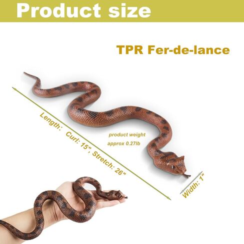 Fake Snakes - Realistic Rubber Reptiles for Garden Bird & Squirrel Repellent, Prank Props, Fun Toys for Kids & Adults, Ideal Freebies for Halloween & April Fools' Day Parties in Saudi Arabia