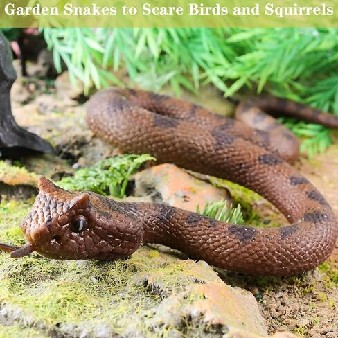 Fake Snakes - Realistic Rubber Reptiles for Garden Bird & Squirrel Repellent, Prank Props, Fun Toys for Kids & Adults, Ideal Freebies for Halloween & April Fools' Day Parties in Saudi Arabia