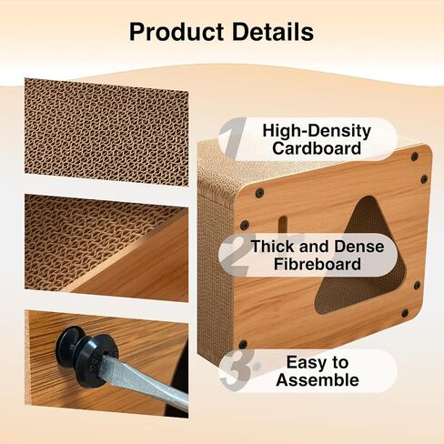 Cat Sisal Chair, Cat Lounger, Four Heights Can be Adjusted, Cat Scratcher, Cat Hammock, Cozy Cat Lounger with Sisal mat, Suitable for Small and Medium Cats (Jute mat) in Saudi Arabia