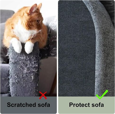Cat Scratch Couch Furniture Protector, Adhesive Cat Scratch Pad Deterrent for Furniture, DIY Climbing Cat Scratcher Couch Protector from Cat Claws Scratching for Indoor Cat(Cream White, 78.7x15.8Inch) in Saudi Arabia