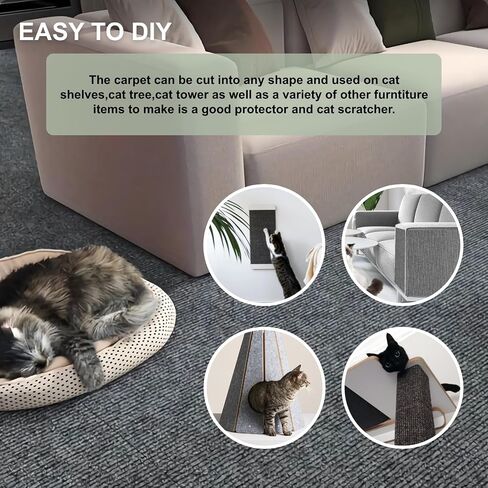 Cat Scratch Couch Furniture Protector, Adhesive Cat Scratch Pad Deterrent for Furniture, DIY Climbing Cat Scratcher Couch Protector from Cat Claws Scratching for Indoor Cat(Cream White, 78.7x15.8Inch) in Saudi Arabia