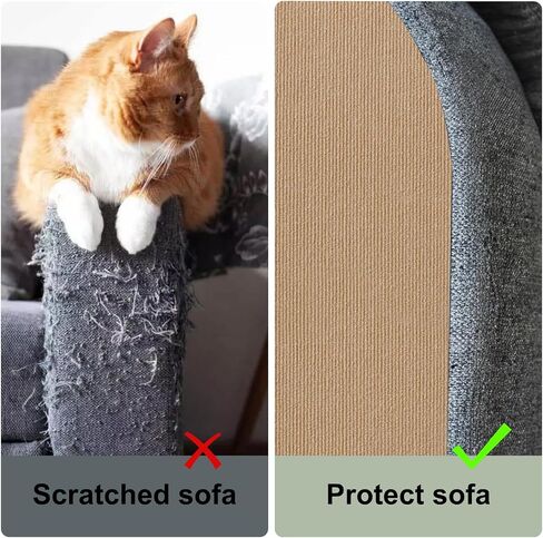 Cat Scratch Couch Furniture Protector, Adhesive Cat Scratch Pad Deterrent for Furniture, DIY Climbing Cat Scratcher Couch Protector from Cat Claws Scratching for Indoor Cat(Cream White, 78.7x15.8Inch) in Saudi Arabia