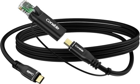 محول إيثرنت إلى USB-C، محول شبكة LAN للإنترنت من النوع C أنثى إلى RJ45 ذكر، يدعم كابل USB C إلى C وUSB A إلى C، متصل مباشرة، متوافق مع كابلات شحن الهاتف أو الكمبيوتر المحمول اليومية in Kuwait
