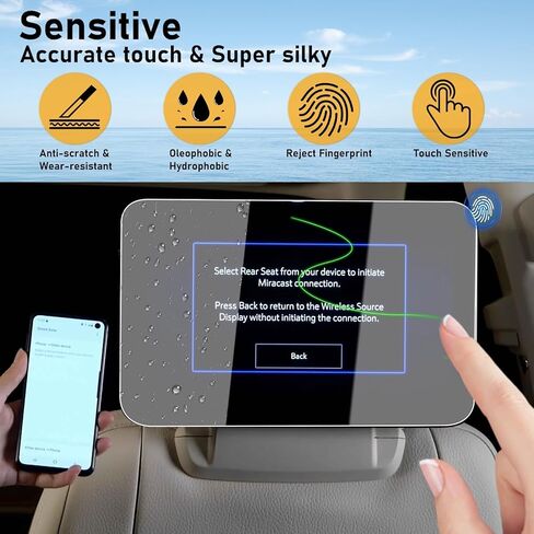 Abodvu متوافق مع 2022-2024 واقي شاشة تشيفي سيلفرادو من الزجاج المقسى 13.4 بوصة، لسيارة جي إم سي سييرا 1500/2500/3500 واقي شاشة لمس للملاحة عالي الوضوح صلابة 9H مضادة لبصمات الأصابع، قطعة واحدة in Kuwait