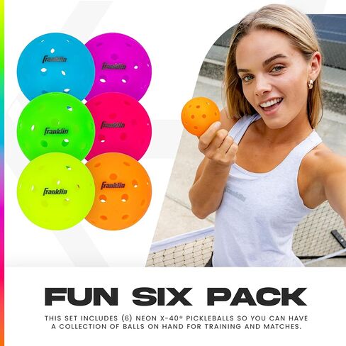 Franklin Sports X-40 كرات Pickleball الخارجية - كرات Pickleball الرسمية للولايات المتحدة الأمريكية (USAPA) - كرات Pickleball الرسمية ذات الحجم التنظيمي - كرات Pickleball الرسمية للولايات المتحدة المفتوحة - أصفر بصري - 50 عبوة in Saudi Arabia