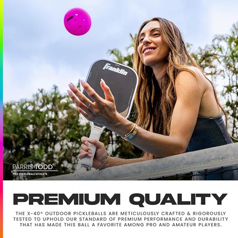 Franklin Sports X-40 كرات Pickleball الخارجية - كرات Pickleball الرسمية للولايات المتحدة الأمريكية (USAPA) - كرات Pickleball الرسمية ذات الحجم التنظيمي - كرات Pickleball الرسمية للولايات المتحدة المفتوحة - أصفر بصري - 50 عبوة in Saudi Arabia