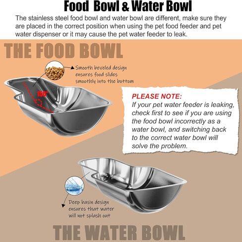 مجموعة موزع مياه أوتوماتيكي للقطط وموزع مياه للقطط مع أوعية من الفولاذ المقاوم للصدأ، وحدة تغذية للكلاب بالجاذبية للكلاب الأليفة الصغيرة والمتوسطة والكبيرة والقطط الصغيرة، سعة 1 جالون × 2 in Kuwait