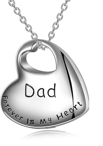 LUHE Cremation Urn Necklace for Ashes Urn Jewelry,Forever in My Heart Carved Locket Sterling Silver Keepsake Angel Wing Memorial Pendant for mom & dad with Filling Kit in Kuwait