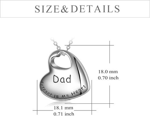 LUHE Cremation Urn Necklace for Ashes Urn Jewelry,Forever in My Heart Carved Locket Sterling Silver Keepsake Angel Wing Memorial Pendant for mom & dad with Filling Kit in Kuwait