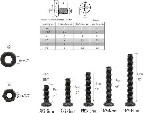 LBY 100pcs M6 Machine Screws(Truss Head), Phillips Pan Head Bolts Nuts Flat Washers, Carbon Steel, Blackening in Saudi Arabia