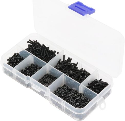 LBY 100pcs M6 Machine Screws(Truss Head), Phillips Pan Head Bolts Nuts Flat Washers, Carbon Steel, Blackening in Saudi Arabia