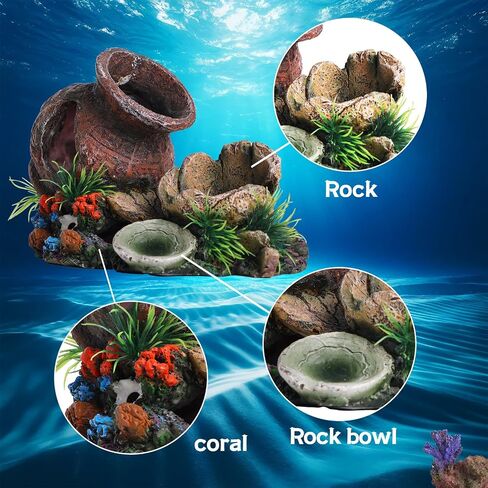 Barrel for Fish Tank Decorations, Goldfish Betta Fish Aquarium Decoration with Seastar and Coral, Fish Tank Accessories,Fish Cave Hideout in Saudi Arabia