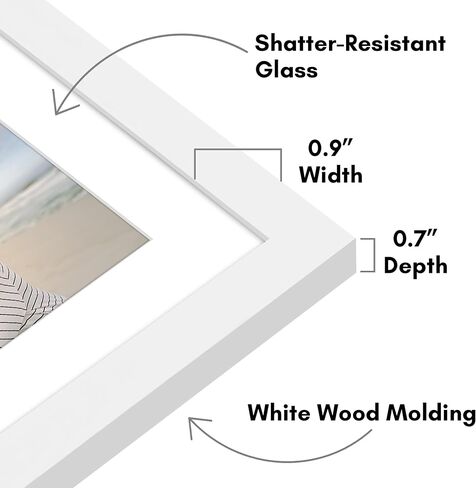 Americanflat 7x16 Collage Picture Frame with Shatter-Resistant Glass - Fits Two 5x7 Photos or One 7x16 Photo - Gallery Wall Frame Set - Signature Collection - Photo Frame for Wall or Tabletop – Black in Saudi Arabia