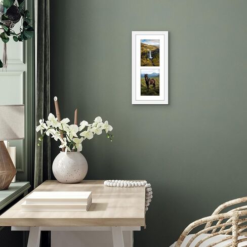 Americanflat 7x16 Collage Picture Frame with Shatter-Resistant Glass - Fits Two 5x7 Photos or One 7x16 Photo - Gallery Wall Frame Set - Signature Collection - Photo Frame for Wall or Tabletop – Black in Saudi Arabia