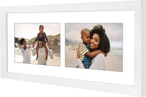 Americanflat 7x16 Collage Picture Frame with Shatter-Resistant Glass - Fits Two 5x7 Photos or One 7x16 Photo - Gallery Wall Frame Set - Signature Collection - Photo Frame for Wall or Tabletop – Black in Saudi Arabia