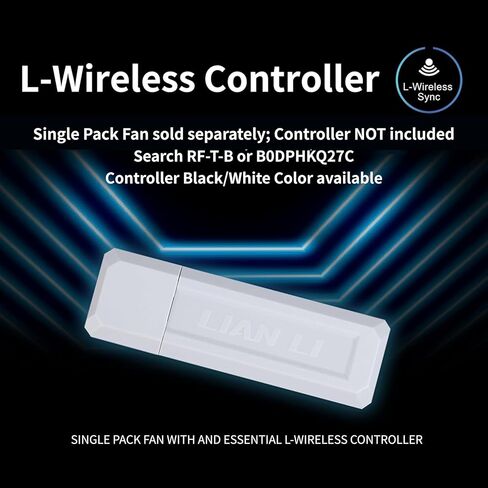 Lian Li UNI Fan SL-Wireless 120 - حزمة واحدة، مروحة ARGB موجهة نحو الأداء بدون موصل لاسلكي، تصميم سلسلة ديزي، تأثيرات إضاءة قابلة للتخصيص، ضوضاء منخفضة - أبيض (12SL1W1W) in Kuwait