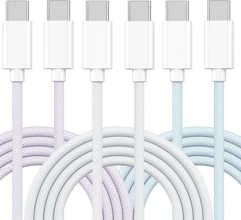 كابل شحن USB C إلى USB C لهاتف iPhone 16، [معتمد من Apple MFi] قطعتان بطول 6 أقدام 60 وات من النوع C إلى C سلك شاحن سريع لهاتف iPhone 15/16، 15/16 Pro، 15/16 Plus، 15/16 Pro Max، لجهاز MacBook برو/اير، سلك شحن آيباد in Saudi Arabia