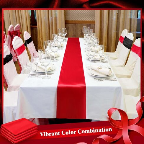 12 Pcs Satin Table Runners Graduation Multi Color 12 x 108 Inch Long Satin Silk Table Runner Colorful for Party Easter Wedding Birthday Banquet(Pink, Blue, Yellow, Green, Orange, Violet) in Kuwait