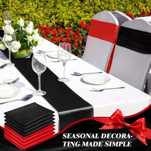 12 Pcs Satin Table Runners Graduation Multi Color 12 x 108 Inch Long Satin Silk Table Runner Colorful for Party Easter Wedding Birthday Banquet(Pink, Blue, Yellow, Green, Orange, Violet) in Kuwait