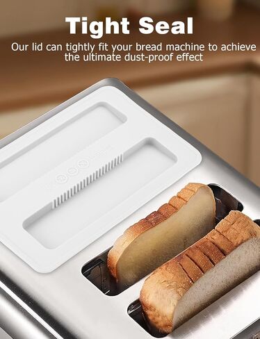 Mellbree Silicone Toaster Cover - 2 Pack Dustproof & Heat-Resistant Lid for 2 Slice Toasters, Bread Maker Cover, Toaster Accessories for Clean & Organized Kitchen, Grey in Saudi Arabia
