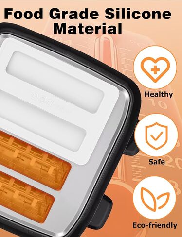 Mellbree Silicone Toaster Cover - 2 Pack Dustproof & Heat-Resistant Lid for 2 Slice Toasters, Bread Maker Cover, Toaster Accessories for Clean & Organized Kitchen, Grey in Saudi Arabia