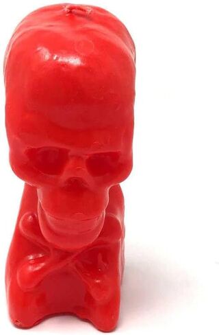 5" Skeleton Head Sculpture - Skull - Unique Gothic Style Candle for Spooky Ambiance, Home Decor, Halloween Party, Wishing Manifestation Spiritual Healing Magical Positive Energy (White) in Saudi Arabia