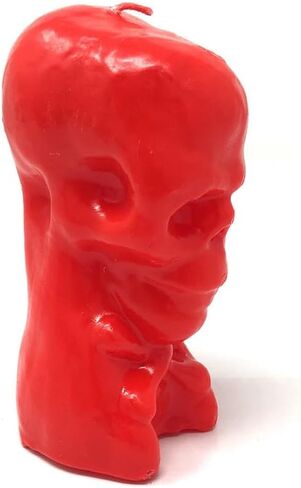 5" Skeleton Head Sculpture - Skull - Unique Gothic Style Candle for Spooky Ambiance, Home Decor, Halloween Party, Wishing Manifestation Spiritual Healing Magical Positive Energy (White) in Saudi Arabia