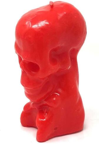 5" Skeleton Head Sculpture - Skull - Unique Gothic Style Candle for Spooky Ambiance, Home Decor, Halloween Party, Wishing Manifestation Spiritual Healing Magical Positive Energy (White) in Saudi Arabia