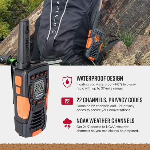 Cobra CXT10953PH-M Emergency Two-Way Radios, Waterproof Walkie Talkies, Up to 40 Mile Range, 22 Channels and NOAA Weather Channels, UHF/FM Ultra-Clear Reception, 3-Pack in Saudi Arabia