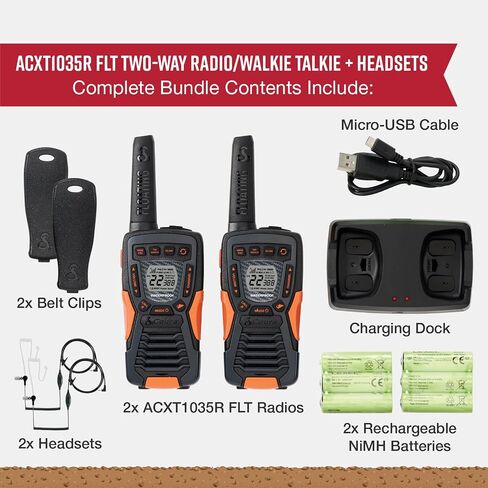 Cobra CXT10953PH-M Emergency Two-Way Radios, Waterproof Walkie Talkies, Up to 40 Mile Range, 22 Channels and NOAA Weather Channels, UHF/FM Ultra-Clear Reception, 3-Pack in Saudi Arabia