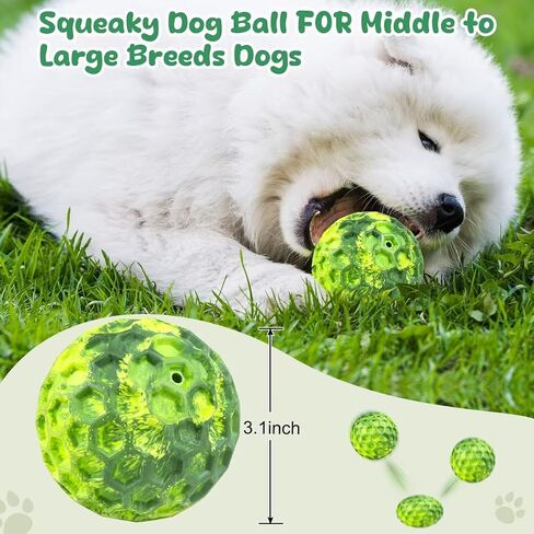 Squeaky Dog Toys for Aggressive Chewers, Indestructible Dog Balls for Aggressive Chewers, Squeaky Balls for Dogs,Interactive Dog Toys for Large Dogs,Funny Dog Squeaky Ball Heavy Duty Dog Toy in Saudi Arabia