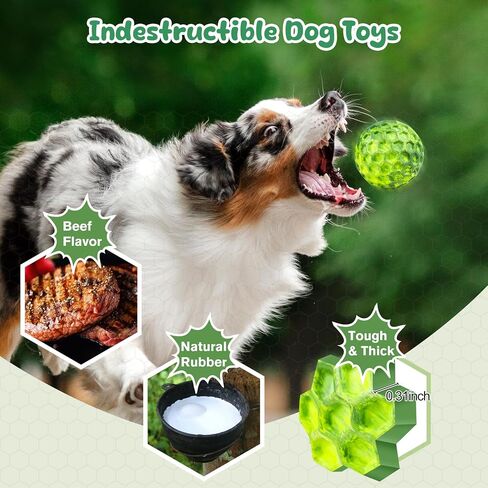Squeaky Dog Toys for Aggressive Chewers, Indestructible Dog Balls for Aggressive Chewers, Squeaky Balls for Dogs,Interactive Dog Toys for Large Dogs,Funny Dog Squeaky Ball Heavy Duty Dog Toy in Saudi Arabia
