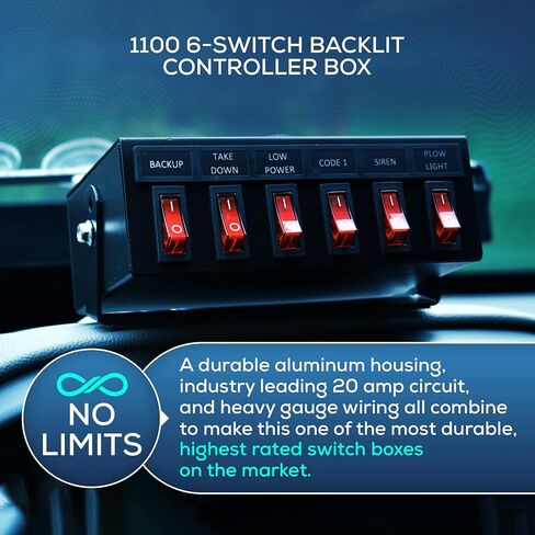Ultra Bright Lightz 1100 8-Switch Backlit Controller Box | Emergency Vehicle Strobe Warning Lights | Siren | Speaker in Saudi Arabia
