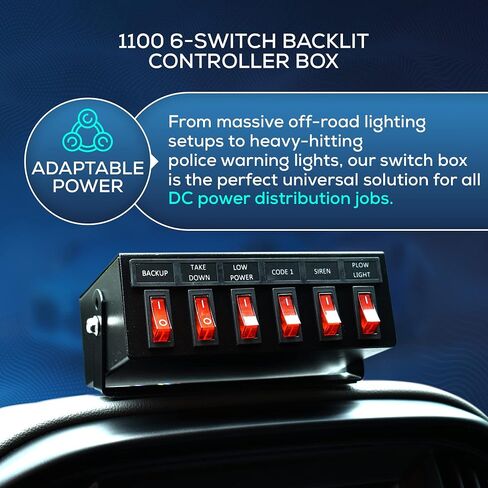 Ultra Bright Lightz 1100 8-Switch Backlit Controller Box | Emergency Vehicle Strobe Warning Lights | Siren | Speaker in Saudi Arabia
