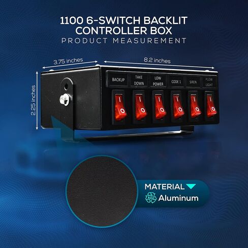 Ultra Bright Lightz 1100 8-Switch Backlit Controller Box | Emergency Vehicle Strobe Warning Lights | Siren | Speaker in Saudi Arabia