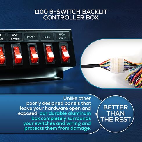 Ultra Bright Lightz 1100 8-Switch Backlit Controller Box | Emergency Vehicle Strobe Warning Lights | Siren | Speaker in Saudi Arabia