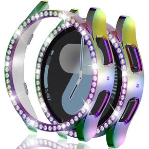 40mm Case for Samsung Galaxy Watch 6 40mm Bling Case for s6 40mm, Big Shiny Diamonds Bumper+ Premium Colorful Glitter, Stylish Bumper Shell for Samsung Watch 6 Strap Accessories 40mm, Colorful