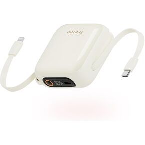 Small Portable Charger iPhone 10000mAh USB C Power Bank with Built-in Cables for Travel,Fast Charging Battery Pack Compatible with iPhone Series,Samsung,Android Phone,iPad,and More