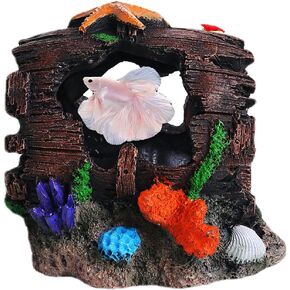 Color Coral Reef for Fish Tank Decorations, Goldfish Betta Fish Aquarium Decoration with Plants and Coral, Fish Tank Accessories,Fish Cave Hideout