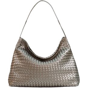 Women Boston Bag Woven Vegan Leather Handbags Female Satchel Messenger Bag Fashion Shoulder Crossbody Bag Casual Hobo