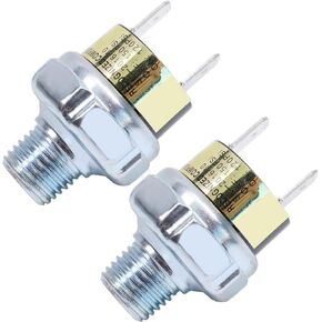 2 Piece Air Pressure Switch 120-150 PSI Tank Mount Thread 1/4"NPT 12V/24V DC Air Train Horn Switch Valve 120-150psi 1/4 inch Air Compressor Tank Pressure Control Switch