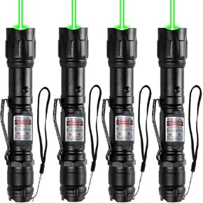 [4 Packs] Rechargeable Professional Green Light Flashlight Long Distance Range for TV/LED/LCD Screens Tactical Flashlights Presentation Office/Outdoors/Astronomic/Construction [002]