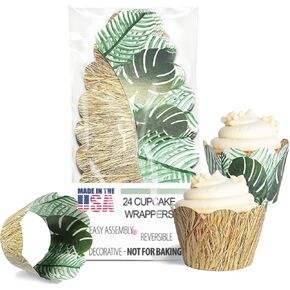 Colorful Fiesta Cupcake Wrapper - Reversible Pinata & Paper Flowers Party Supplies, Sweet 16 Birthday, Quinceañera, Cinco de Mayo, Taco Twosday, Mother's Day, Wedding, Baby Shower, Grad - 24 Count